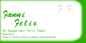 fanni felix business card